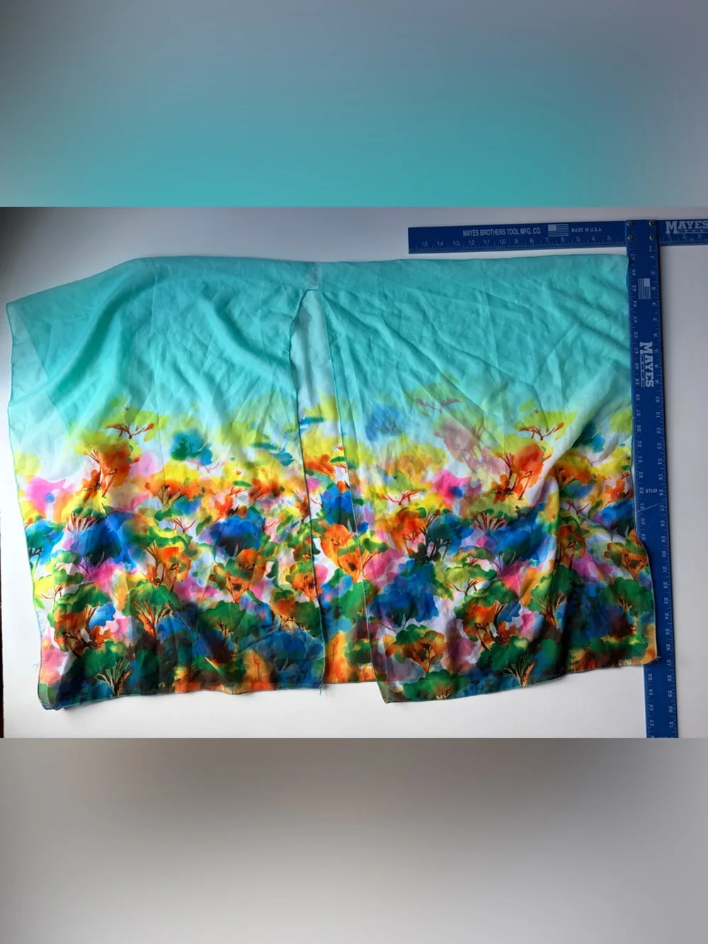 Silhouette Aqua Floral Watercolor Beach Coverup